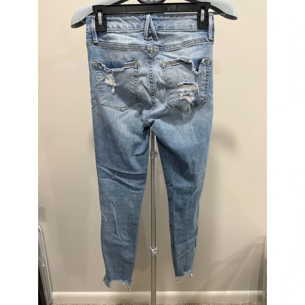 Good American Good Legs Skinny Jean Medium Light Wash Slim Size 00/24 Denim